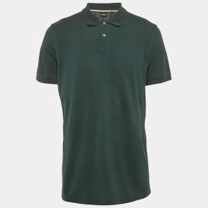 Pre Owned Boss By Hugo Boss Dark Green Cotton Pique Pallas Polo T-Shirt XL