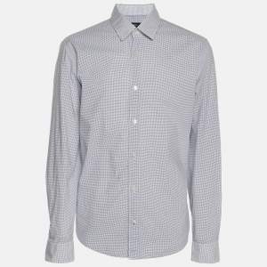 Pre Owned Boss By Hugo Boss Light Blue Cotton Long Sleeve Shirt M