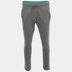 مملوكة مسبقًا Boss By Hugo Boss Grey Cotton Track Pants M