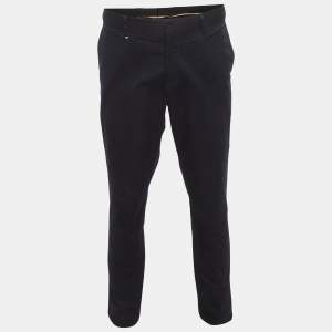 Pre Owned Boss By Hugo Boss Blue Gabardine Trousers  XL/Waist 36"