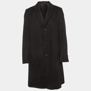 Pre Owned Boss By Hugo Boss Black Wool Felt Morgan Coat XL