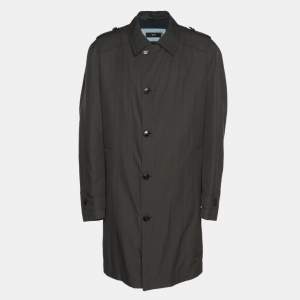 Pre Owned Boss By Hugo Boss Dark Grey Nylon Trench Coat XL