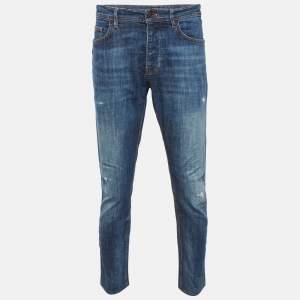 Pre Owned Boss By Hugo Boss Navy Blue Denim Taber Tapered Jeans L Waist 39" 