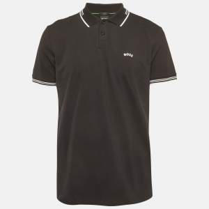 Pre Owned Boss By Hugo Boss Black Jersey Paul Curved Polo T-Shirt XL