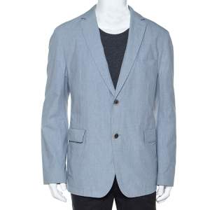 Boss By Hugo Boss Blue Micro Check Print Cotton Micah Blazer XXL
