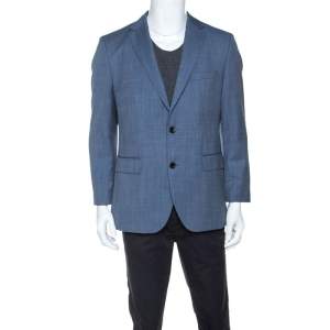 Pre Owned Boss By Hugo Boss Blue Wool Jeen Blazer L