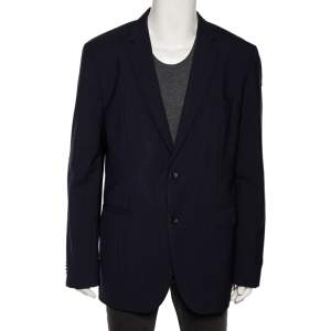 Boss By Hugo Boss Navy Blue Striped Wool Johnstons1/Lenon Blazer XXL 