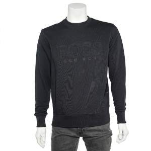 Boss By Hugo Boss Black Cotton Knit Salbo Pullover S