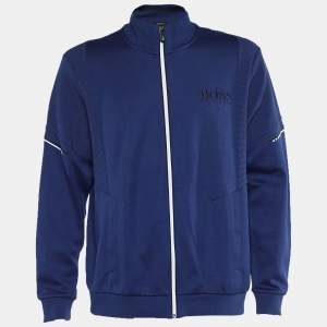 Pre Owned Boss By Hugo Boss Blue Cotton Zip Front Jacket XXL