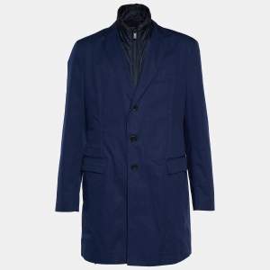 Pre Owned Boss By Hugo Boss Navy Blue Cotton Blazer & Quilted Jacket Set  XXL