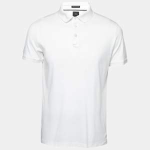 Pre Owned Boss By Hugo Boss White Cotton T-Perry 14 Polo Shirt L