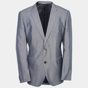 Boss By Hugo Boss Blue Grey Wool James 4/Sharp 6 Blazer 2XL