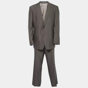Boss By Hugo Boss Grey Wool Single-Breasted Pasolini1/Movie1 Suit 3XL