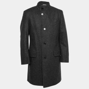 Boss by Hugo Boss Charcoal Grey Wool Sintrax4 Coat L  