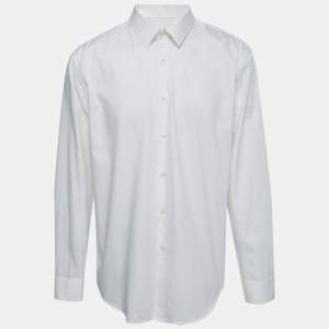 Boss By Hugo Boss  White Cotton Regular Fit Button Front Shirt 4XL