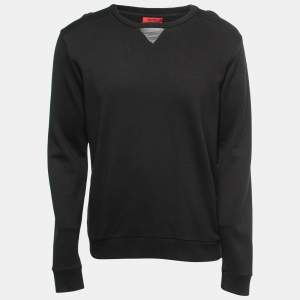 Boss By Hugo Boss Black Cotton Knit Crew Neck Sweatshirt L