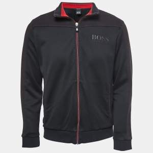 Boss By Hugo Boss Navy Blue Cotton Knit Zip Font  Jacket L