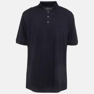 Pre Owned Boss By Hugo Boss Black Pima Cotton Polo T-Shirt 4XL