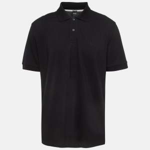 Pre Owned Boss By Hugo Boss Black Pima Cotton Polo T-Shirt XXXL