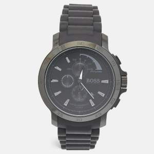 Boss By Hugo Boss Black Ion Plated Stainless Steel Rubber HB.76.1.34.2161 Men's Wristwatch 47 mm