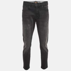 Pre Owned Boss Orange By Hugo Boss Black Denim Onyx Slim Tapered Jeans M Waist 37" 