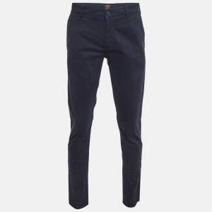 Pre Owned Boss Orange  By Hugo Boss Midnight Blue Cotton Schino Slim Pants M
