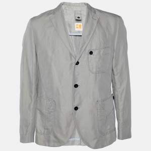 Boss Orange by Hugo Boss Beige Cotton & Ramie Birko Blazer L