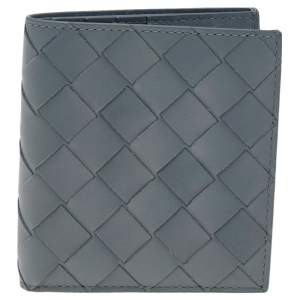 Bottega Veneta Grey Intrecciato Leather Bifold Wallet 
