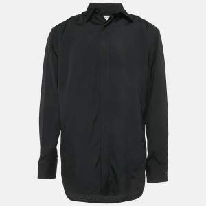 Bottega Veneta Black Crepe Button Front Full Sleeve Shirt S