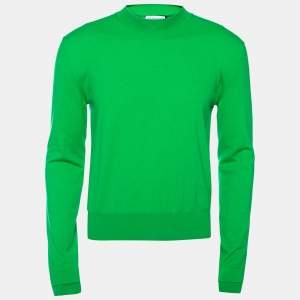 Bottega Veneta Green Cashmere Blend Crewneck Jumper L