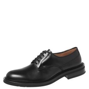 Pre Owned Bottega Veneta Black Leather Lace-up Derby Size 43
