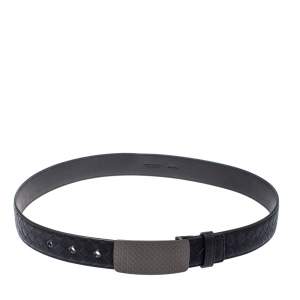 Bottega Veneta Black Intrecciato Leather Belt 90CM