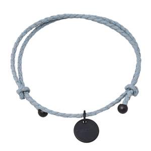 Pre Owned Bottega Veneta Intrecciato Nappa Grey Woven Leather Adjustable Bracelet