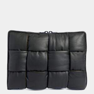 Bottega Veneta Black Padded Leather Laptop Case