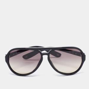 Bottega Veneta Black Gradient Aviator Sunglasses