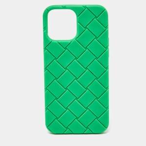 Bottega Veneta Green Intrecciato Rubber Silicone iPhone 13 Pro Max Case