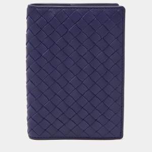 Bottega Veneta Indigo Intrecciato Leather Passport Holder