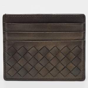 Bottega Veneta Black Intrecciato Leather Card Holder