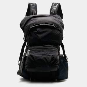 Bottega Veneta Black/Blue Nylon Trekking Backpack