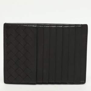 Bottega Veneta Brown Leather Intrecciato Card Holder