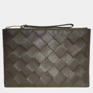 Bottega Veneta Maxi Intrecciato Leather Clutch Bag