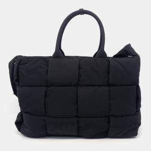 Bottega Veneta Black Fabric Padding Tech Arco Handbag
