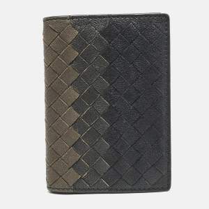 Bottega Veneta Ombre Black Intrecciato Leather Bifold Wallet