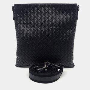 Bottega Veneta Black Leather Mesh Crossbody Bag