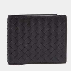 Bottega Veneta Dark Brown Intrecciato Leather Bifold Wallet