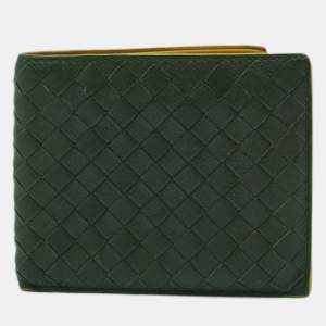 Bottega Veneta Olive Green Intrecciato Leather Bifold Wallet