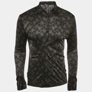 Bottega Veneta Black/Green Graphic Print Jersey T-Shirt M
