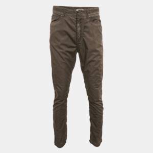 Bottega Veneta Khaki Green Cotton Blend Cruise Pants M