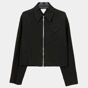 Bottega Veneta Black Cotton Zip-Up Jacket Size 46