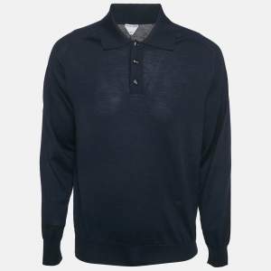 Bottega Veneta Navy Blue Wool Knit Pullover M